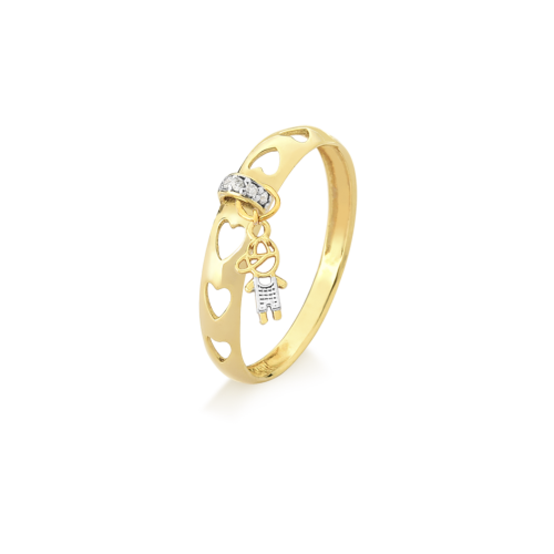 Anel Boneco Menino de Ouro 18K