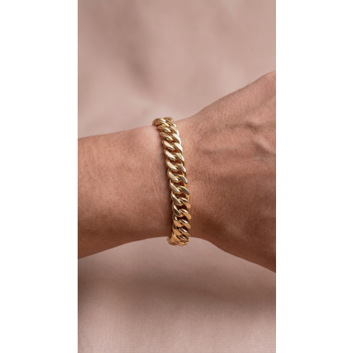Pulseira Groumet 9 mm de Ouro 18k