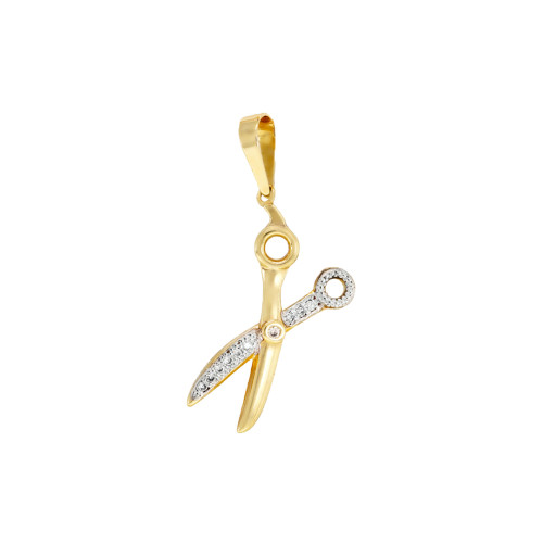 Pingente Tesoura 3 cm de Ouro 18k