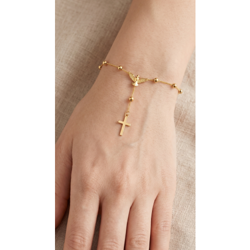 Pulseira Terço Bola 2,5 mm de Ouro 18k