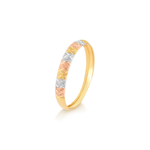 Anel Tricolor de Ouro 18k