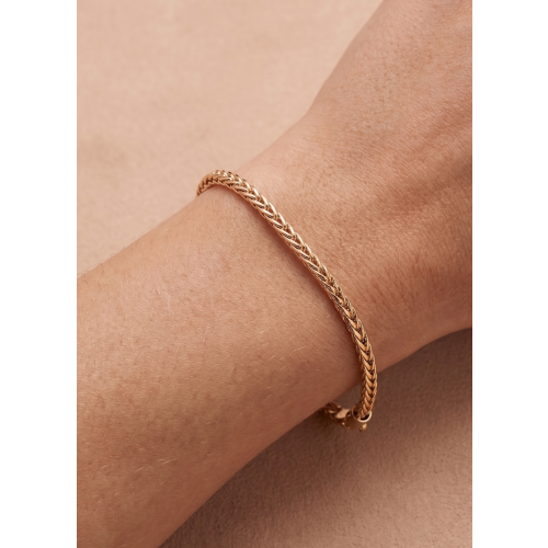 Pulseira Malha Palmeira 3 mm de Ouro 18k
