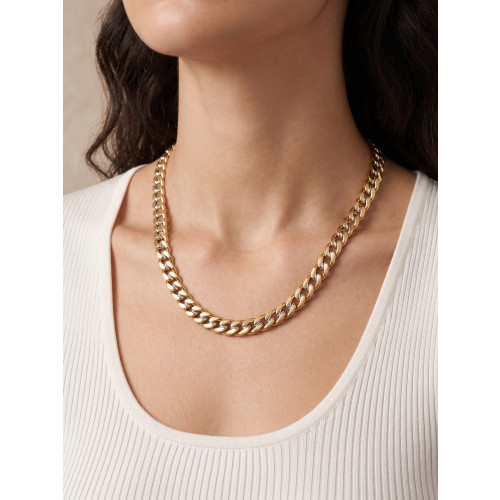 Corrente em Ouro 18k e Ouro Branco Groumet 40 cm