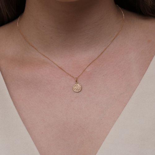 Pingente Medalha de São Bento 1 cm de Ouro 18k