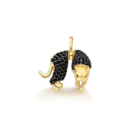 Pingente Pantera Negra com Pedras de Ouro 18k