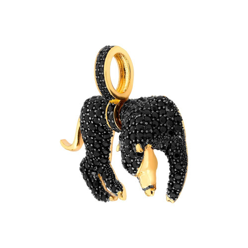 Pingente Pantera Negra com Pedras de Ouro 18k