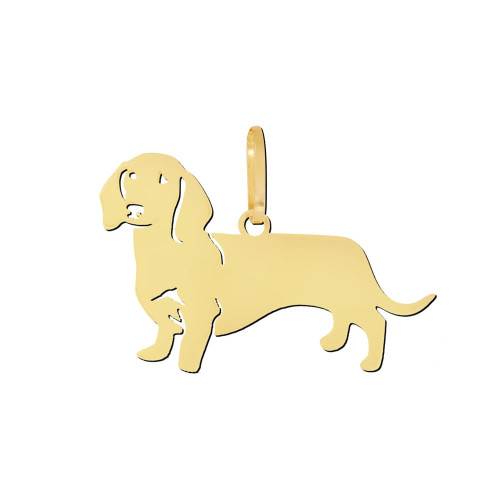 Pingente Pet Cachorro Dachshund Basset de Ouro 18k