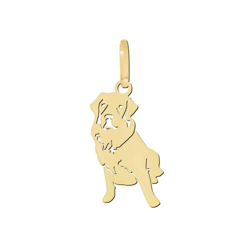 Pingente Pet Cachorro Golden Retrivier de Ouro 18k