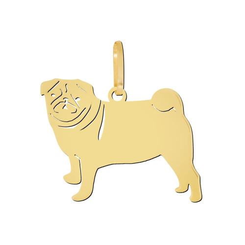 Pingente Pet Cachorro Pug de Ouro 18k