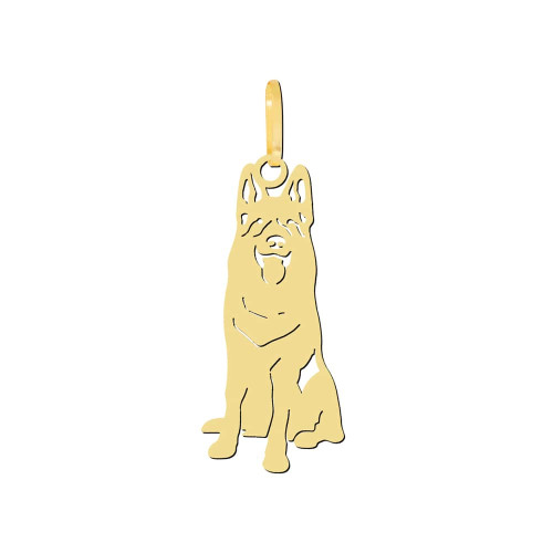 Pingente Pet Cachorro Pastor-alemão de Ouro 18k
