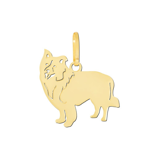 Pingente Pet Cachorro Border Collie de Ouro 18k