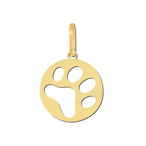 Pingente Pet Medalha Pata de Cachorro de Ouro 18k