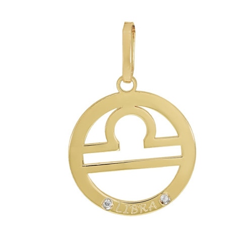 Pingente de Signo Libra de Ouro 18k