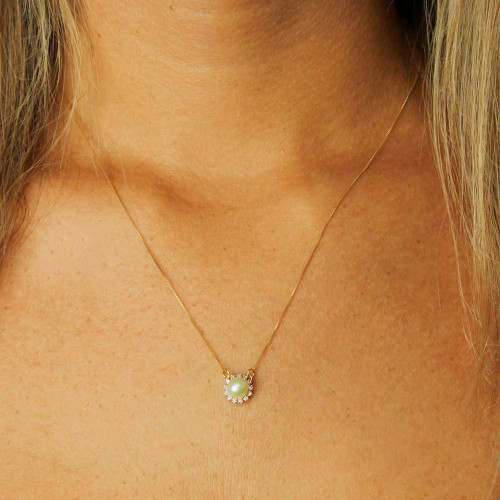 Colar Pingente Pérola de Ouro 18k