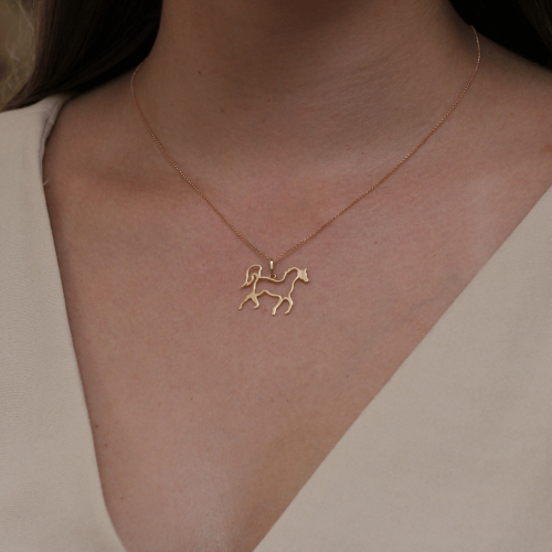 Pingente Animal Cavalo 2 cm de Ouro 18k