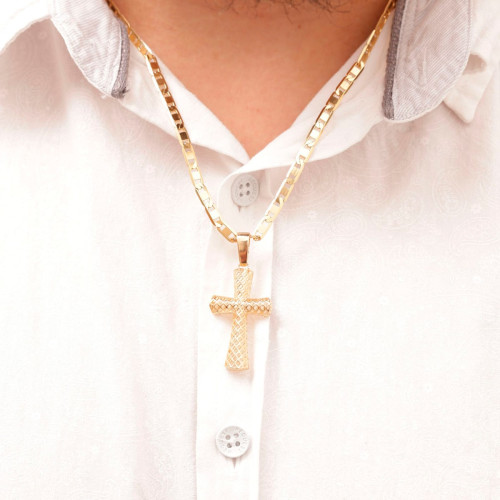 Pingente Crucifixo 4,5 cm de Ouro 18k