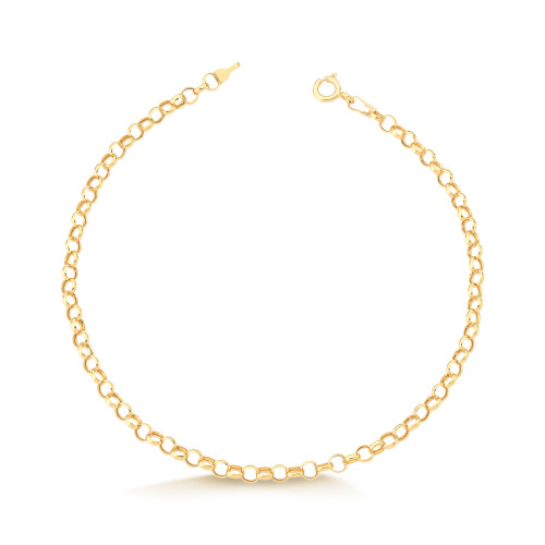 Pulseira Portuguesa Lisa 3,5 mm de Ouro 18k