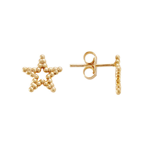 Brinco de Estrela Bolinhas de Ouro 18K