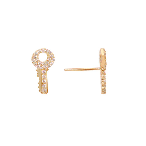 Brinco_de_Chave_com_Pedras_de_Ouro_18k