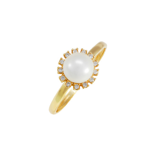 Anel_Com_Pérola_e_Pedras_de_Ouro_18k