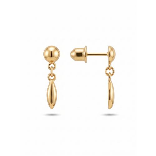 Brinco Meia Bola Infantil 3 mm de Ouro 18k