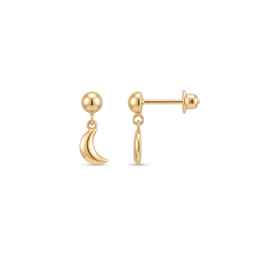 Brinco Meia Lua Infantil 2 mm de Ouro 18k
