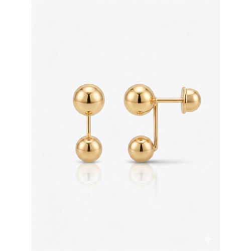 Brinco Bolinha Infantil 3 mm de Ouro 18k