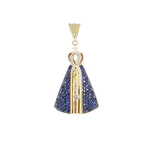 Pingente_Nossa_Senhora_Aparecida_3,7_cm_Com_Pedras_De_Ouro_18K