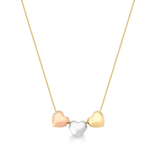 Colar__Pingente_Coração_Tricolor_Liso_de_Ouro_18k