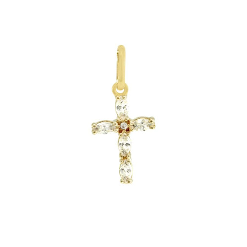 Pingente_Cruz_com_Pedras_de_Ouro_18k